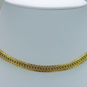 Vintage Napier Gold Toned Herringbone Chain Necklace